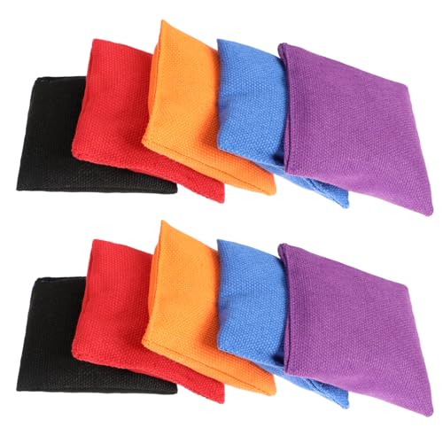 Bean Bags for Tossing 10 Pcs Nylon Cornhole Hand Toss Games for Classroom Backyard and Family Activities