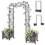 DESIGN MULTIFONCTION 2 EN 1 : Cette arche de roses est exceptionnellement flexible et dispose d'un design amovible qui vous offre une variété de possibilités de disposition pour votre plantation. Non seulement protège vos plantes contre les brûlures et prolonge leur durée de vie, mais crée également un espace flexible pour vos concombres, vignes et roses grimpantes pour répondre aux besoins de croissance de différentes plantes