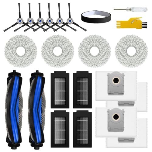 Image of Replacement Parts for ECOVACS DEEBOT T50 Pro Omni / T50 Omni / T50 Pro Omni Gen2 / T50 Omni Gen2 Robot Vacuum Cleaner 2 Main Brushes, 4 Filters, 6 Side Brushes, 4 Mop Cloths, 4 Dust Bags