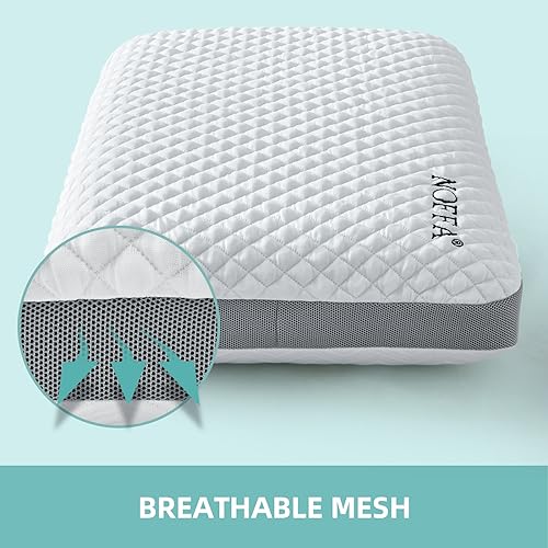 NOFFA-Oreiller-Rafraichissant-Pillow-Oreiller-Ergonomique-Cervical-40x60-Ice-Silk-Oreiller-Memoire-de-Forme-Plat-pour-Les-Dormeurs-Lateraux-avec-Housse-Double-Face