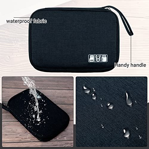 6 Pack Electronics Travel Organizer Case, Travel Cord Organizer For Travel, Cable Organizer For Phone, Chargers, Usb, Gift For Friend, Family, Colleague, Commuter Or Traveler Essentials, Black #TOP3