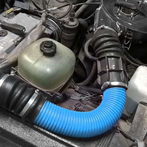 Image of 3 Inch Cold Air Intake Pipe: Universal Flexible Duct with Length from 10 inch to 40 inch for Customize Air Intake System Hose Tube (Blue)