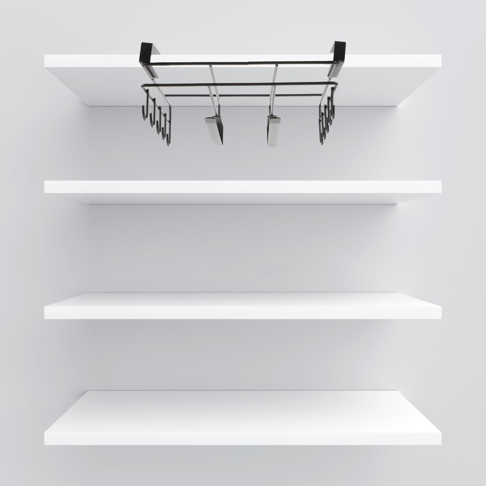 Didiseaon Organizer da Cucina Design Semplice in al Carbonio Nero Supporto per Coperchi Pentole e Tazze e Bordi Arrotondati per Facile Pulizia e Antiscivolo