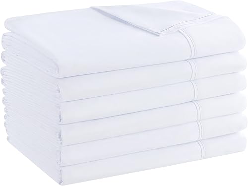 Arkwright Sábanas planas de microfibra a granel, paquete de 6 hilos de dobladillo codificados por colores, suministros esenciales de ropa de cama disponible en Yaxa Colombia