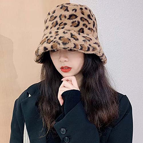 TOOYFUL Chapéu Balde de Pelúcia de Inverno Unissex com Estampa Quente de Pele Falsa Pescador para Mu
