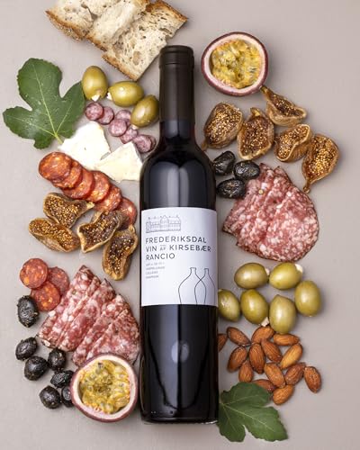 Frederiksdal Kirsch Wein Rancio| Preisgekrönter Wein | Rotwein Hergestellt aus dänischen Kirschen | In französischen Cognac-Fässern gereift | Einzigartiges Wein geschenk | 500ml Wine flasche