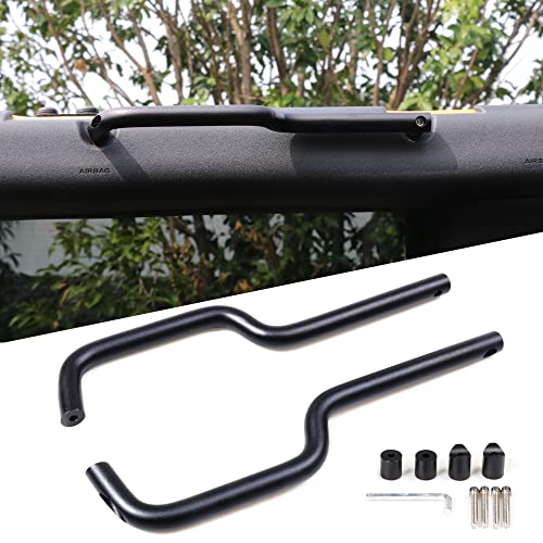 RERPRO Aluminum Grab Handles for 2021 2022 2023 2024 2025 2026 New Ford Bronco 4 Door Full Size Rear Seat Roll Bar Grip Handle Interior Accessories Black 2 Pack for Only Rear Door