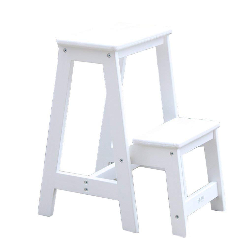 Support de fleur en bois de qualité à 2 niveaux avec tabouret pliable couleur B