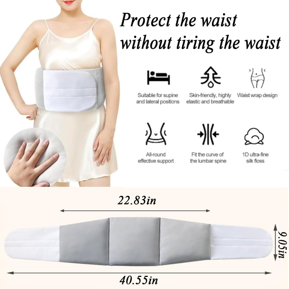 Contoured Wrap-Around Lumbar Support Pillow for Sleeping, Orthopedic Ergonomic Design Targets Lower Back & Sciatica Pain, Plush Breathable Support for Side/Back Sleepers & Chronic Pain Relief