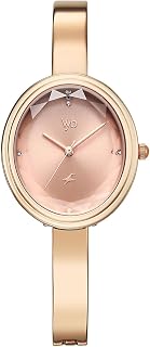 Fastrack Vyb Aura with Quartz Analog Light Pink Dial Rose Gold + Pink Leather Alloy Strap Watch for Women - FV60142WM01W
