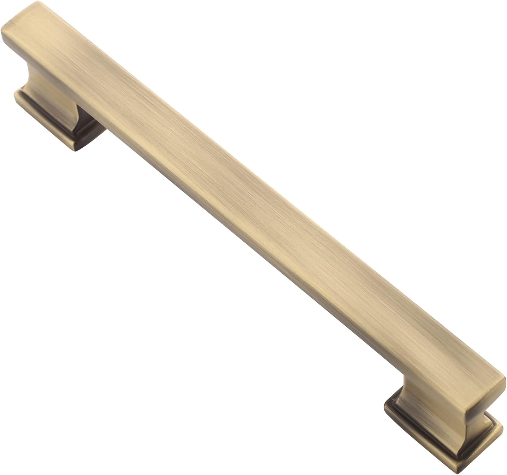 Alzassbg 10 Pack Brushed Antique Brass Cabinet Pulls, 5 Inch(128mm) Hole Centers Kitchen Cabinet Handles for Cabinets and Drawers AL3061AB
