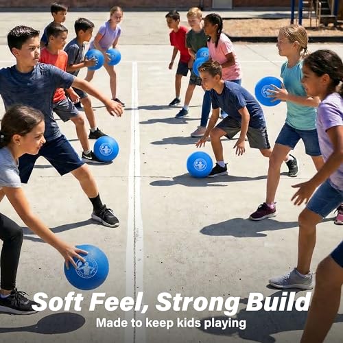 GoSports Dodgeball Balls - 6 Pack Air Touch No-Sting Balls - Includes Ball Pump & Mesh Bag - Blue by GoSports - Image 3