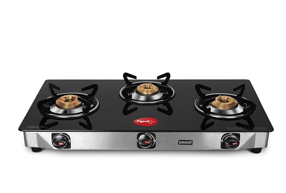 Pigeon Blackline Smart 3 Burner Glass top Gas Stove