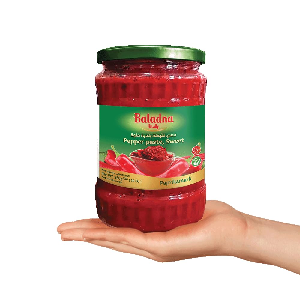 Baladna Paprikamark 550 g x 12 Pcs | Mild-würziges Paprikamark | Kräftige Farbe & voller Geschmack | Ideal für Saucen, Marinaden & Eintöpfe | Vegan | Glutenfrei | Halal