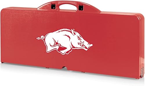 Vista 112 de PICNIC TIME NCAA North Carolina Tar Heels Folding Picnic Table - Camping Table - Outdoor Table with Umbrella Hole Negro