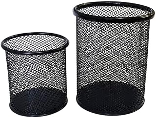 Kit Escritório Porta Treco Organizador Mesa Caneta Lápis 2pç kit42 (kit42 preto redondo)