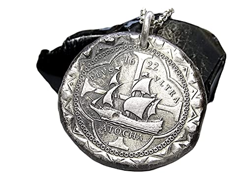 Atocha Coin Pendant Silver, Silver Atocha Coin Necklace, Silver Shipwreck Coin Pendant, Big Mens Coin Pendant, Unique Gift For Him #TOP4
