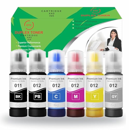 Image of Duplex DTC 011 & 012 Refill Ink Bottle Compatible with Epson Model L8180 and L8160 Printer (012 Grey Ink 1 Pcs)