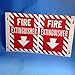 Fire Extinguisher Sign, 12 x 18In, WHT/R