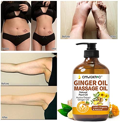 Ginger Oil,Ginger Massage Oil For Lymphatic Drainage,Arnica Oil,100% Natural Massage Oil With Grape Seed Oil Arnica Extract,Vitamin E Oil And Ginger Oil-Warming And Relaxing #TOP2
