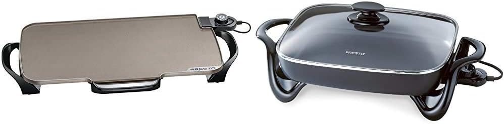 Presto 22-inch Ceramic Electric Griddle 07062 and 16-Inch Electric Skillet 06852 Bundle