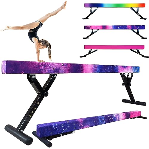 Seliyoo Adjustable Balance Beam for Kids 8FT Gymnastics Beam of All Gymnastic Levels, High and Low Floor Beams Height Adjustable Gymnastic Equipment for Teens Adults Home Gym Use