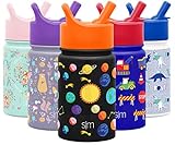 Simple Modern 10oz Summit Kids Water Bottle Thermos with Straw Lid - Dishwasher Safe Vacuum Insulated Double Wall Tumbler Travel Cup 18/8 Stainless Steel -Solar System