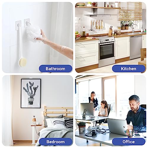 Aweshock Picture Hangers Without Nails, Nail Free Wall Hangers,20 Counts Adhesive Wall Hooks For Hanging With Waterproof And Oilproof,13 Lbs Load Max thumb #5