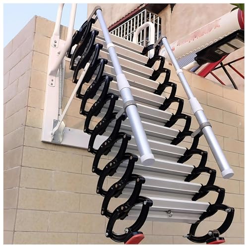 UPLTOE Escaleras De ático Abatible, Escaleras Plegables De Pared para áticos, Capacidad De Carga De 600 Kg, Escaleras Retráctiles para áticos, Sótanos Y Almacenes 11Steps