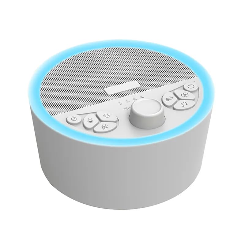 Wizard Research Noise Machine - Sound Machine - White Noise Machine with Rechargeable Battery & Plug. Led Ring with 7 Colors & 29 Different Sounds to Choose from