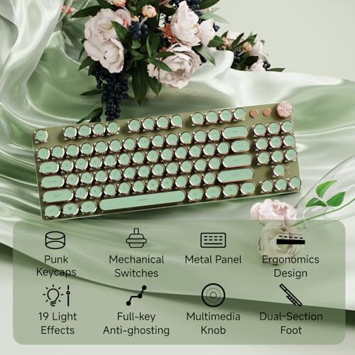 Teclado Mecánico EWEADN-V20-D1 Retro 87 Teclas QWERTY miniatura 2