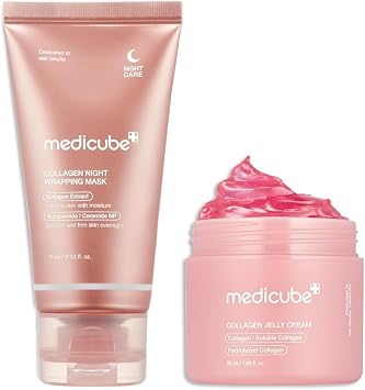 medicube Korean Collagen Duo for Beginner Collagen Overnight Wrapping Mask and Collagen Jelly Cream 50ml 1.69 fl.oz