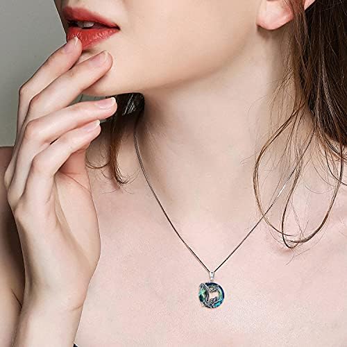 Midir&Etain Dragon Necklace Sterling Silver Crystal Pendant Necklace Dragon Jewellery Birthday Gifts for Women Girls
