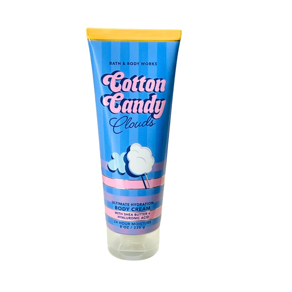 Bath & Body Works COTTON CANDY CLOUDS Fine Fragrance Mist and Ultimate Hydration Body Cream 2pc Gift Set with a Red Bow for Holidays – Full Size - Image 8
