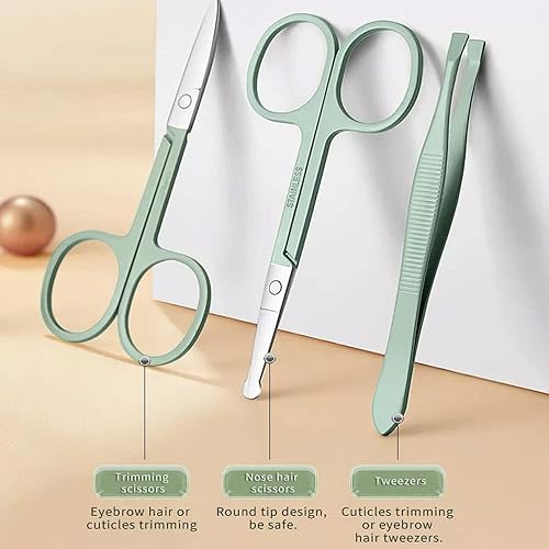 Miniatura 3 de 18 en 1 profesional de acero inoxidable cortaúñas kit de aseo de viaje manicura y pedicura herramientas de cuidado personal, 18 piezas en juego 01