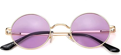 Miniatura 3 de EYLRIM Lentes circulares de lentes rojas, gafas de sol polarizadas redondas pequeñas para mujeres y hombres, estilo hippie retro, gafas de sol