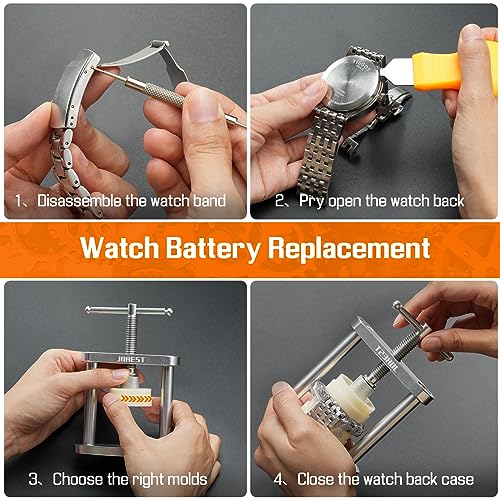 Jorest AJJOER1001ORDJPR1 Watch Press Tool Set, Back Case Closer For Closing The Cover, Watch Battery Replacement, Watch Opener Remover thumb #2