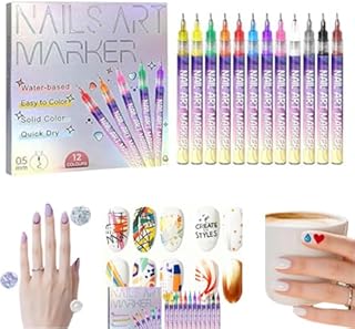 Juego de bolígrafos de arte de uñas de 12 col...