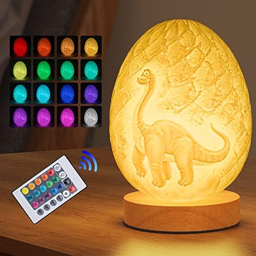 Olee Odee 16 Colors Dinosaur Egg Lamp Night Light Chirstmas Birthday Boys Gifts Dinosaur Toys for Kids 3-5 5-7 8-12 for Kids Toddler Toys, Remote Control (Diplodocus)