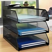 PUNCIA Dokumentenablage A4 Briefablage 3 Ablagefächer aus Metall Datei Organizer Papierablage Aktenaufbewahrung Ablagesystem Dokumentenhalter für Büro Arbeitszimmer Schule Office Möbel Schwarz