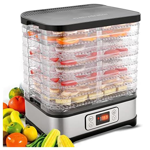Hopekings Deshidratador Alimentos 5 Pisos, Deshidratadora de Frutas y Verduras 250W, Termostato ajustable 35-70 ° C, Negro