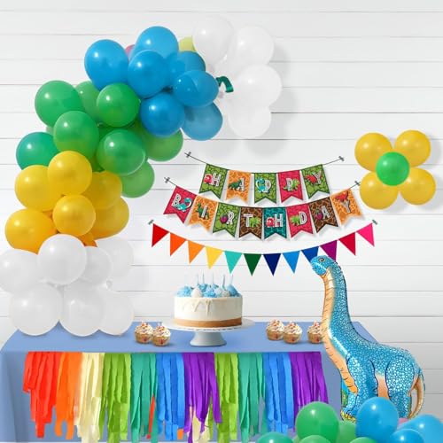 Image of Party Propz Dinosaur Theme Birthday Decorations- 49pcs, Dinosaur Decoration Items, Birthday Decoration Kit, Decorations Items For Kids, Foil Balloons For Kids (Cardstock)