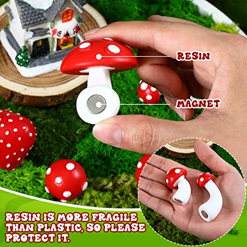 6 Imán Decorativo de Champiñón Rojo y Blanco en Resina miniatura 5