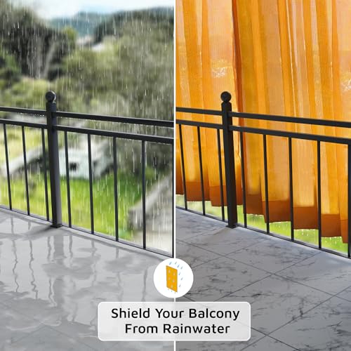 Image of HIPPO High Density Polyethylene 150 GSM Outdoor Loop Curtains Sun Blocking, UV Protection, Light-Filtering Balcony Curtain (Yellow, 4.5FTX4.5FT, 1PC)