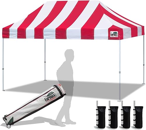 Miniatura 96 de Eurmax Toldo plegable para tienda de campaña de 10 x 10 pies, montura instantánea, uso comercial, con resistente bolsa con ruedas Blanco,Azul,Rojo