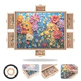 ALL4JIG 2000 Pieces Rotating Puzzle Board with 6 Drawers and Cover,28.50'x40.16'Portable Wooden Jigsaw Puzzle Table for Adults,Lazy Susan Spinning Puzzle Boards Birthday Gift for mom