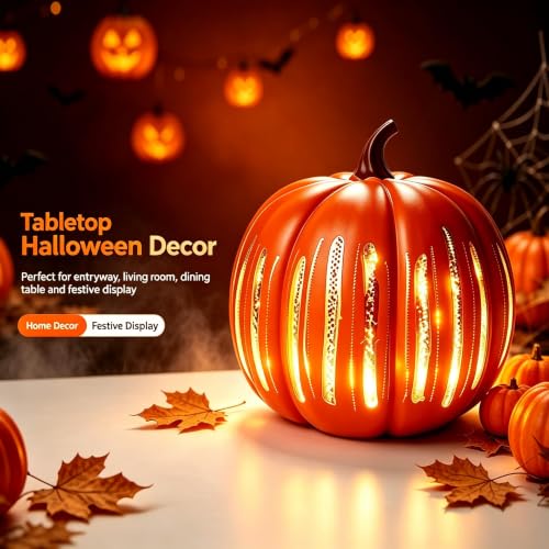 Halloween Pumpkin Night Light Starry Night Resin Illuminated Decor (1 Pcs) - image 6