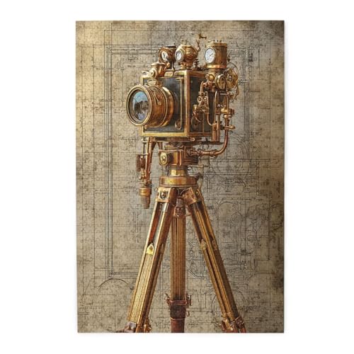 Vextrovia Wooden Puzzles for Adults 1000 Pieces, Retro Photography Art,