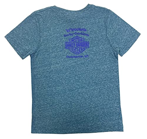 Harley-Davidson Girl's Compose H-D Toddler Short Sleeve Tee - Turquoise2