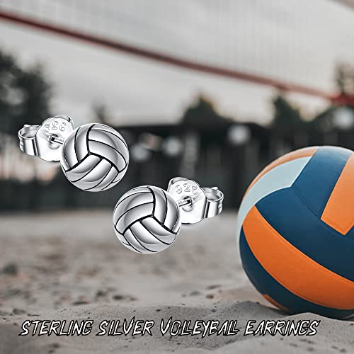 Yafeini Volleyball Earrings 925 Sterling Silver Volleyball Studs Earrings Sports Jewelry Gifts For Women Girl #TOP5